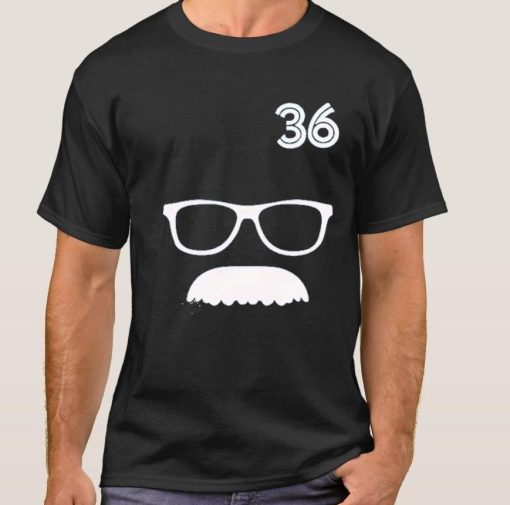 36 davis schneider glasses and moustache T-shirt