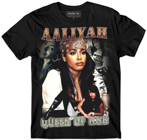 AALIYAH Queen of RnB Vintage Bootleg T-shirt