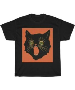 Black Cat Halloween Themed T-Shirt Black Cat Halloween Themed T-Shirt