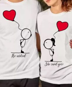 He asked She Said Yes Couple T Shirt