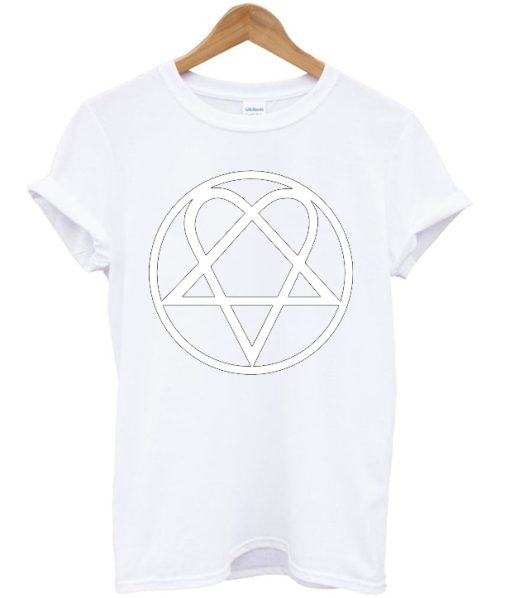 Heartagram Heart Pentagram Love Hate Graphic Band T-shirt