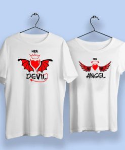 Her Devil His Angel Couple T-Shirt