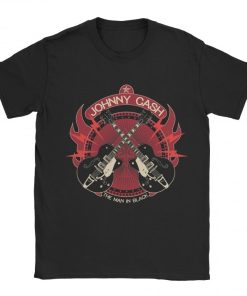 Johny Cash Fire Guitar T-shirt Johny Cash Fire Guitar T-shirt
