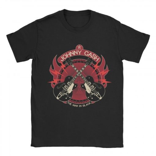 Johny Cash Fire Guitar T-shirt