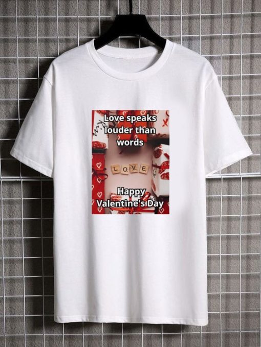 Love Speaks Louder Than Words Happy Valentine’s Day Essential T shirt