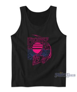 Neon Time Travel Quackity Planet Duck Tank Top