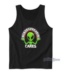 Nobody Freakin Cares Alien Rainbow Tank Top