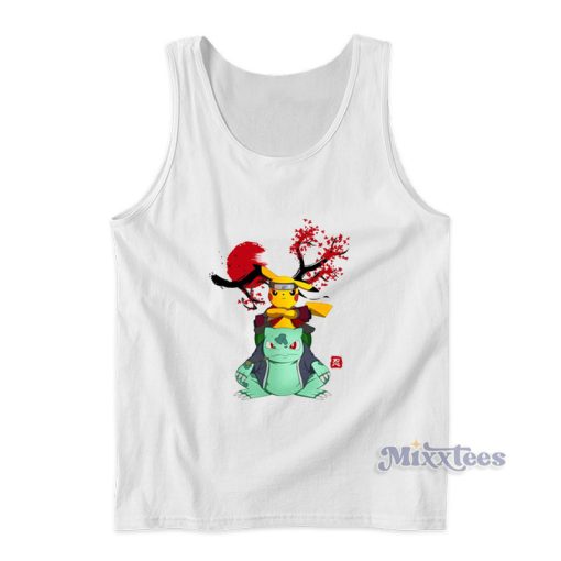 Pikachu Bulbasaur Naruto Tank Top For Unisex