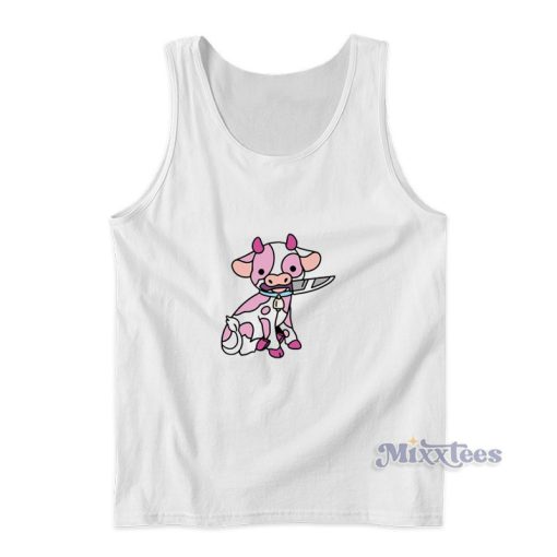 Pink Cow Knife Boyfriend Tank Top