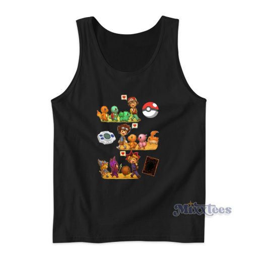 Pokemon Digimon Yugioh Starters Childhood Memory Tank Top