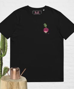 Radish Embroidered Unisex Organic Cotton T-Shirt Radish Embroidered Unisex Organic Cotton T-Shirt