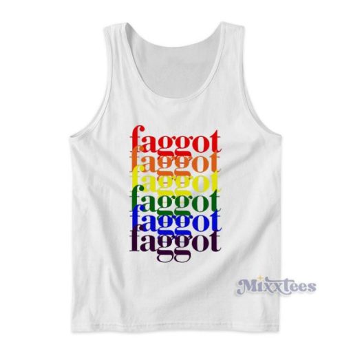 Rainbow Faggot Gay Pride Tank Top for Unisex