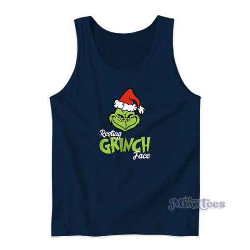 Resting Grinch Face Christmas Tank Top For Unisex