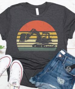 Retro Excavator Construction T-Shirt AL Retro Excavator Construction T-Shirt AL