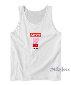 SUPREME Logo Red Peppa Pig Tank Top
