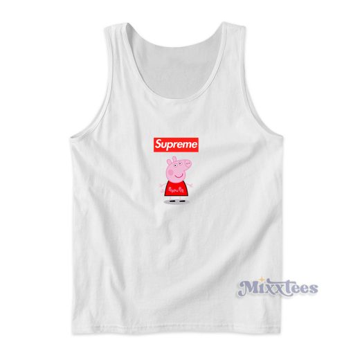 SUPREME Logo Red Peppa Pig Tank Top