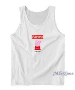 SUPREME Logo Red Peppa Pig Tank Top