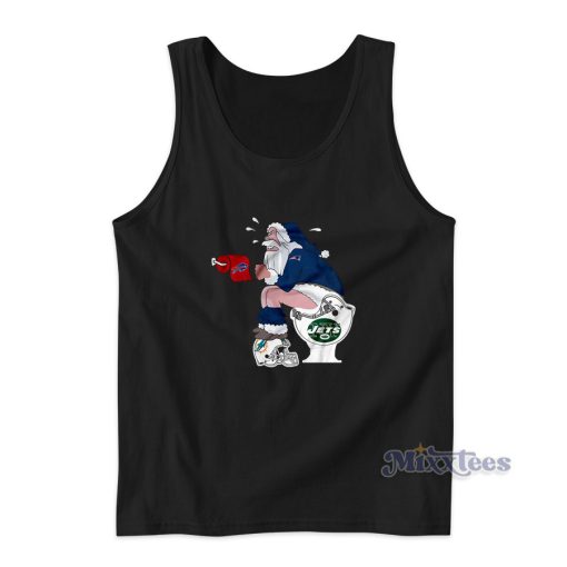 Santa Sitting On New York Jets Helmet Tank Top