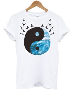 Sea and Birds Yin Yang Art Unisex Tshirt Sea and Birds Yin Yang Art Unisex Tshirt