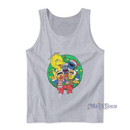 Sesame Street Christmas Wreath Characters Tank Top