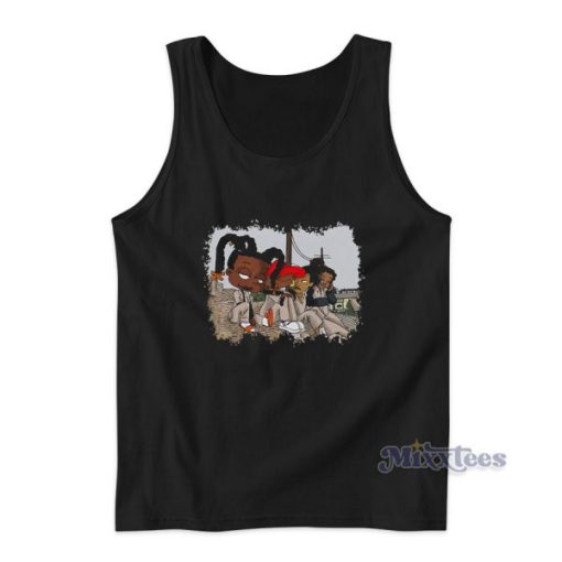 Set It Off Black Cartoon Tank Top for Unisex