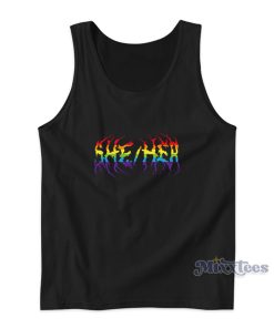 She Her Rainbow Metal Tank Top She Her Rainbow Metal Tank Top