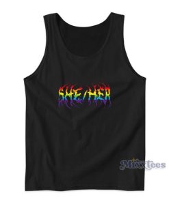 She Her Rainbow Metal Tank Top