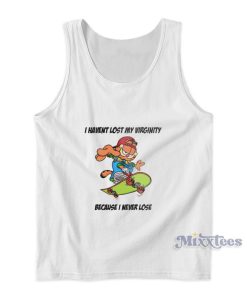 Skater Garfield I Have Lost My Virginity Because I Never Lose Tank Top Skater Garfield I Have Lost My Virginity Because I Never Lose Tank Top