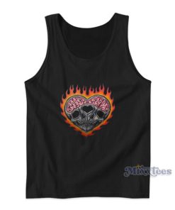 Skull Skeleton Love Fire Tank Top For Unisex