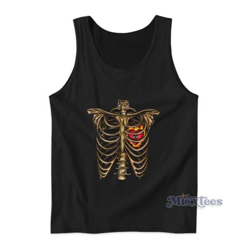 Skull Skeleton Sternum Heart Love Tank Top