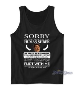 Sorry My Heart Only Beats For Human Shrek Tank Top for Unisex