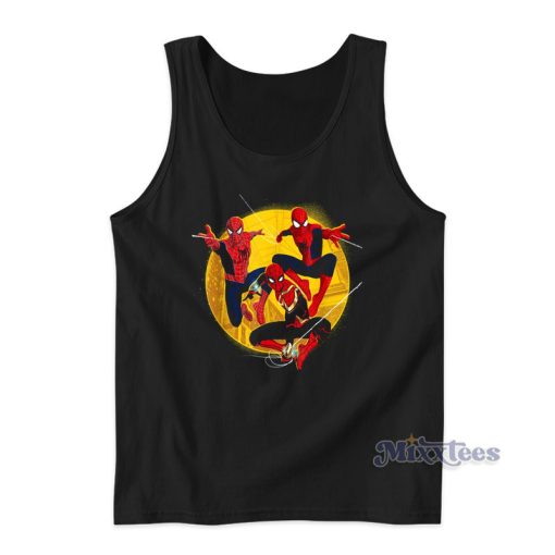 Spider Man No Way Home Wall Crawling Trio Against Tank Top