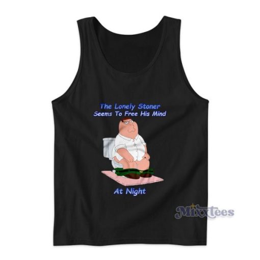 The Lonely Stoner Seems To Free His Mind At Night Tank Top