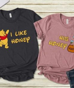 Valentine Pooh Bear Couple I Like Honey His Honey Honeymoon T Shirt AL Valentine Pooh Bear Couple I Like Honey His Honey Honeymoon T Shirt AL