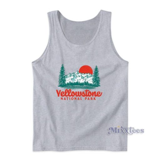 Vintage Yellowstone Mountains Tank Top for Unisex