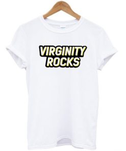 Virginity Rocks White Yellow T-shirt Virginity Rocks White Yellow T-shirt