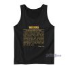 Warning Beau coup Di­en Cai Dau Tank Top for Unisex