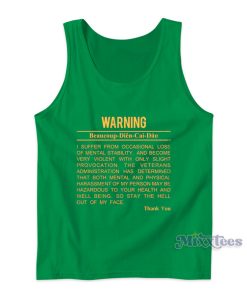 Warning Beau coup Di­en Cai Dau Tank Top for Unisex