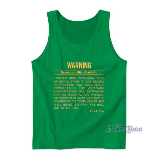 Warning Beau coup Di­en Cai Dau Tank Top for Unisex