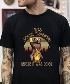 I was social distancing before it was cool bear camping vintage t-shirt