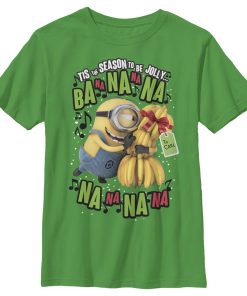 Boy’s Despicable Me Christmas Carols Minons Banana T-Shirt