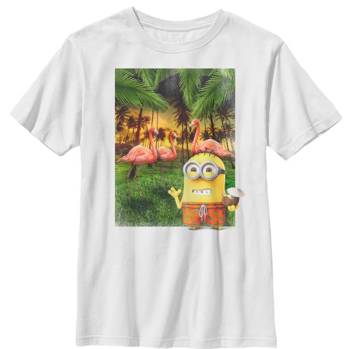 Boy’s Despicable Me Minion Flamingo Vacation T-Shirt