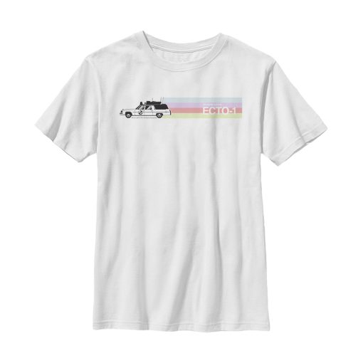 Boy’s Ghostbusters Ecto-1 Wagon Retro Stripe T-Shirt