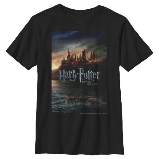 Boy’s Harry Potter Deathly Hallows Hogwarts Poster T-Shirt