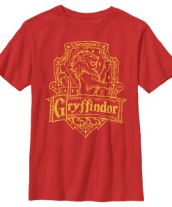 Boy’s Harry Potter Gryffindor Line Art Crest T-Shirt