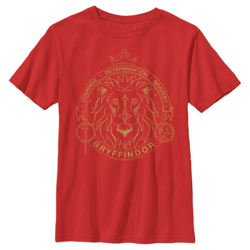 Boy’s Harry Potter Gryffindor Line Art Seal T-Shirt