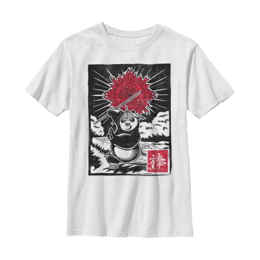 Boy’s Kung Fu Panda Bo Staff Woodcut T-Shirt