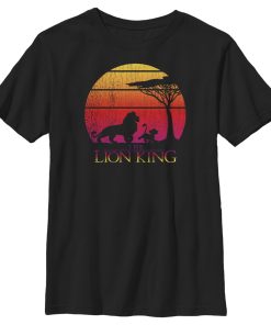 Boy’s Lion King Vintage Sunset Logo T-Shirt