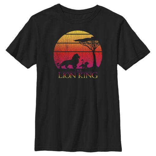 Boy’s Lion King Vintage Sunset Logo T-Shirt