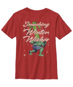 Boy’s Marvel Christmas Hulk Wishes T-Shirt